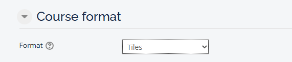 Select course format dropdown